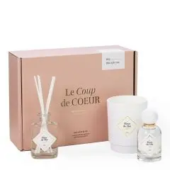 Coffret Coup de Cœur Bougie Parfumée & Batonnets 