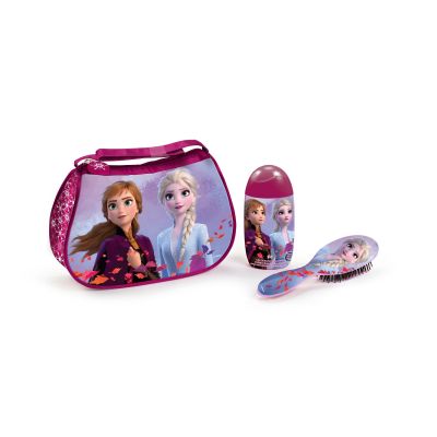 Disney Produits - Sac à Mains Reine des Neiges Bain Moussant/Shampooing 2  en 1 & Brosse à Cheveux Flacon 120ml - Enfant