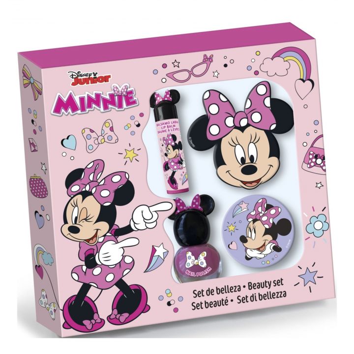 Coffret Minnie Baume à Lèvres, Vernis, Lime à Ongles & Miroir  - Disney Produits - Maquillage - Visuel 1