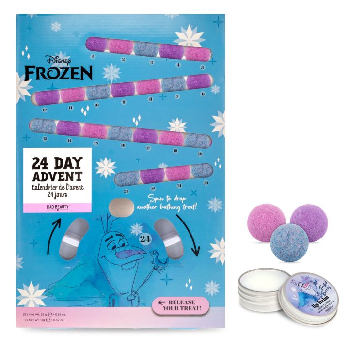 Calendrier de l'Avent Reine des Neiges Boules de Bain & Baume à Lèvres  - Disney Produits - Soin - Visuel 1