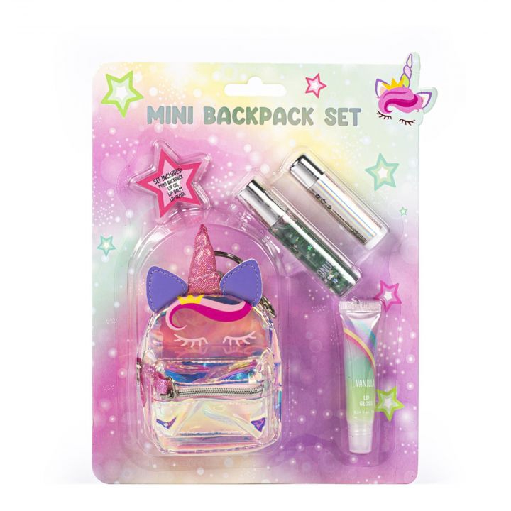 Coffret Licorne Huile, Baume et Gloss à Lèvres & Porte-Monnaie  - Tentation - Maquillage - Visuel 1
