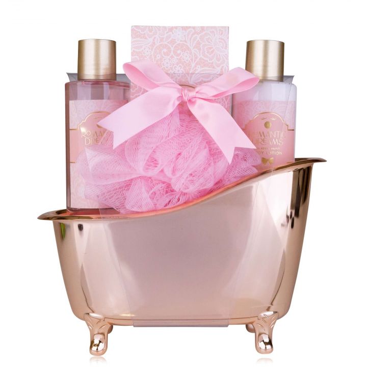 Coffret Romantic Dreams Gel Douche, Lotion Corps, Sels de Bain & Fleur de Massage  - Tentation - Soin - Visuel 1