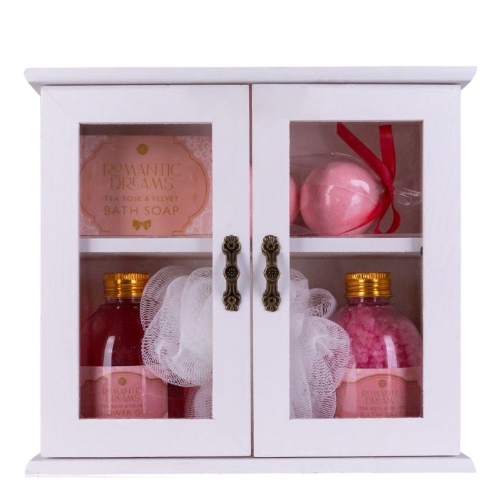 Coffret Romantic Dreams Gel Douche, Sels de Bain, Boule de Bain & Fleur de Massage  - Tentation - Soin - Visuel 1