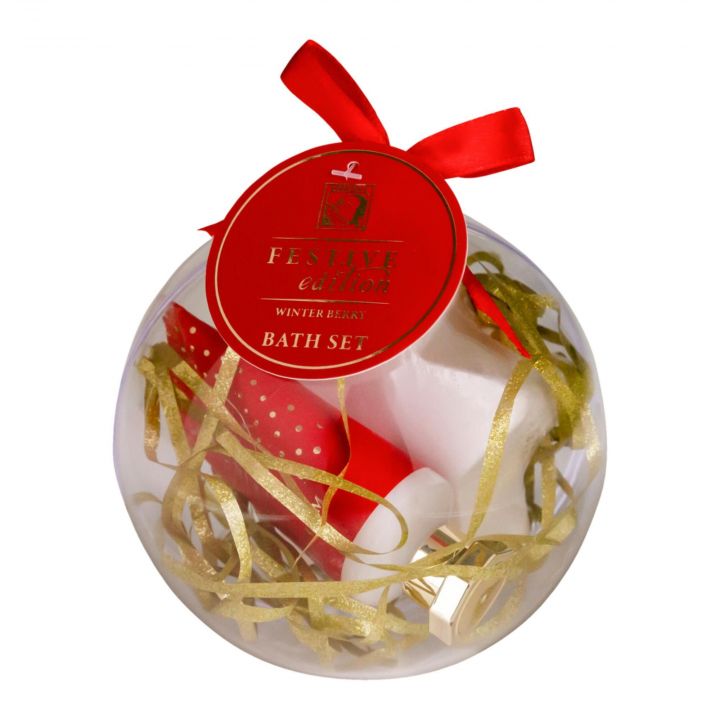 Boule de Noël Festive Edition Crème Mains & Galet Effervescent Bain  - Tentation - Soin - Visuel 1