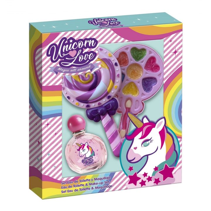 Coffret Eau de toilette + Palette de Maquillage Vaporisateur 50 ml  - Licorne - Parfum - Visuel 1