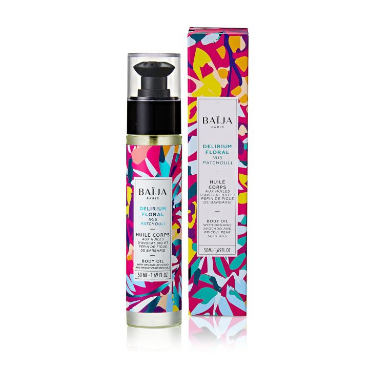 HUILE CORPS DELIRIUM FLORAL Huile semi-sèche corps Iris Patchouli  - Baïja - Soin - Visuel 1