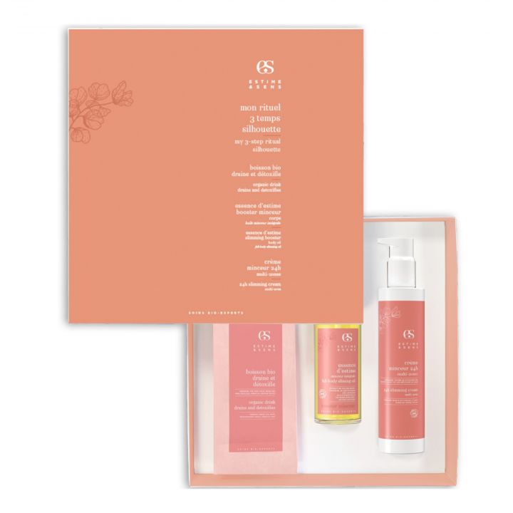 Coffret Rituel 3 Temps Silhouette Crème Minceur, Booster & Boisson Drainante  - Estime & Sens - Soin - Visuel 1