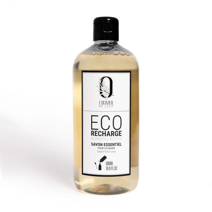 Ecorecharge Savon Essentiel pour les Mains Flacon 500ml - L'Olivier De Leos - Soin - Visuel 1