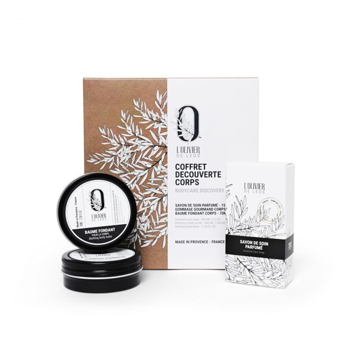 Coffret Découverte Corps Savon Parfumé, Gommage Gourmand & Baume Fondant  - L'Olivier De Leos - Soin - Visuel 1