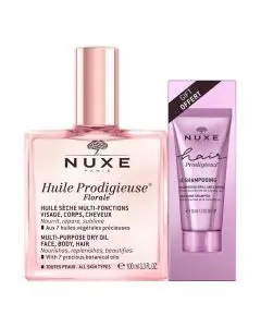 Huile Prodigieuse Florale® & Shampoing Huile Sèche Multi-Fonctions & Shampoing Brillance Miroir 30ml Offert 