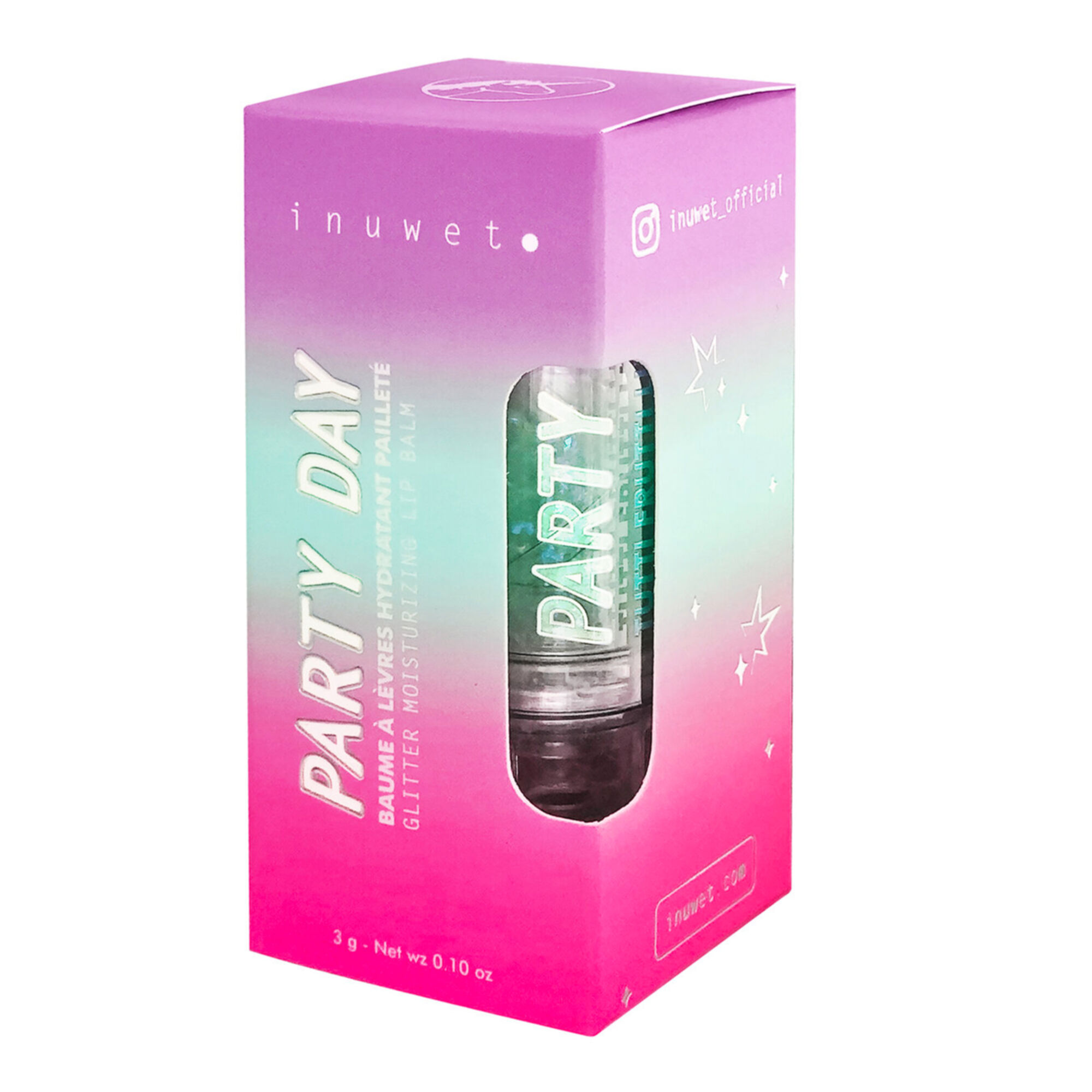 Inuwet - Party Day Baume À Lèvre Pailleté Baume À Lèvres Hydratant Pailleté Stick 3g