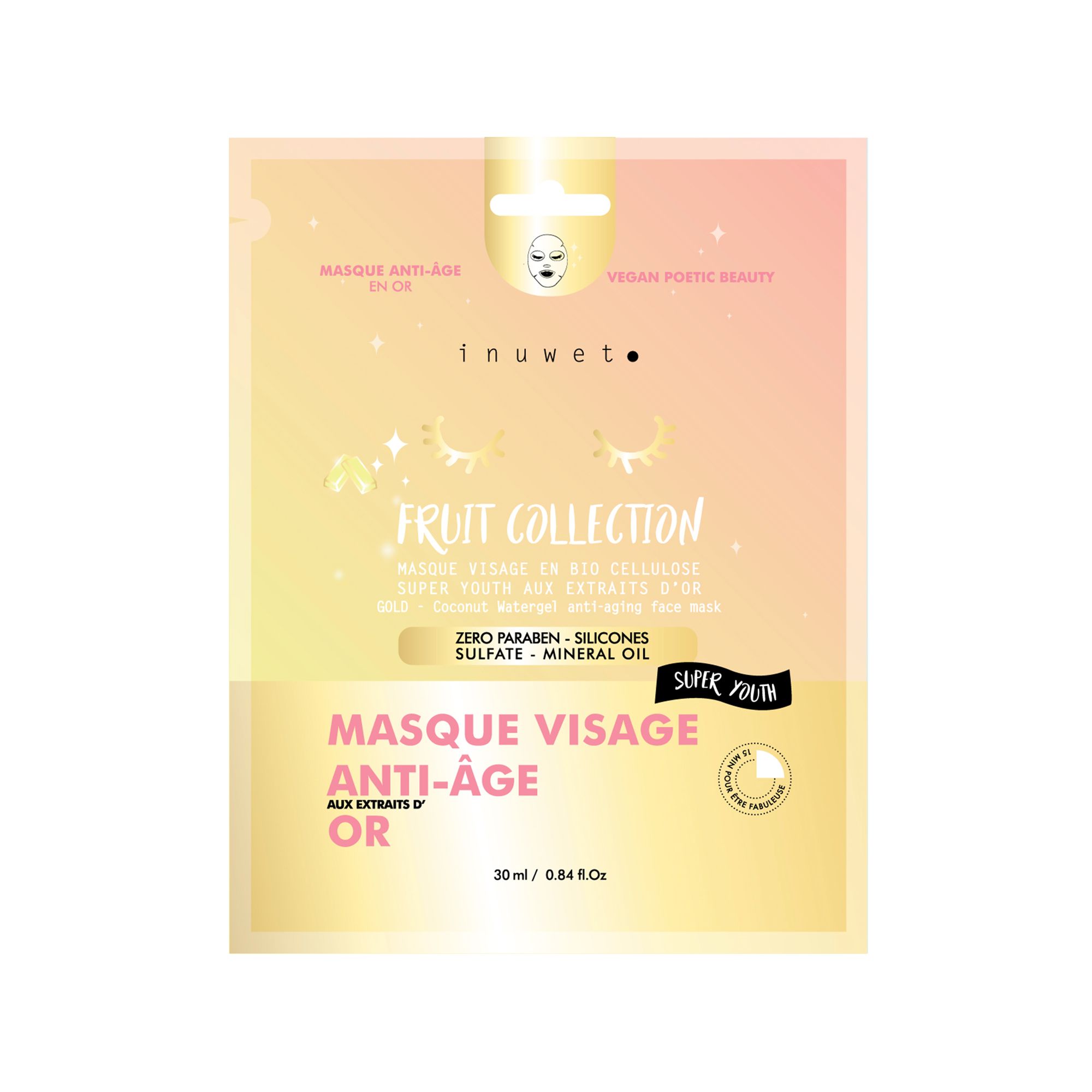 Inuwet - Masque Visage Hydratant Masque Anti Âge Extraits D$sq$or