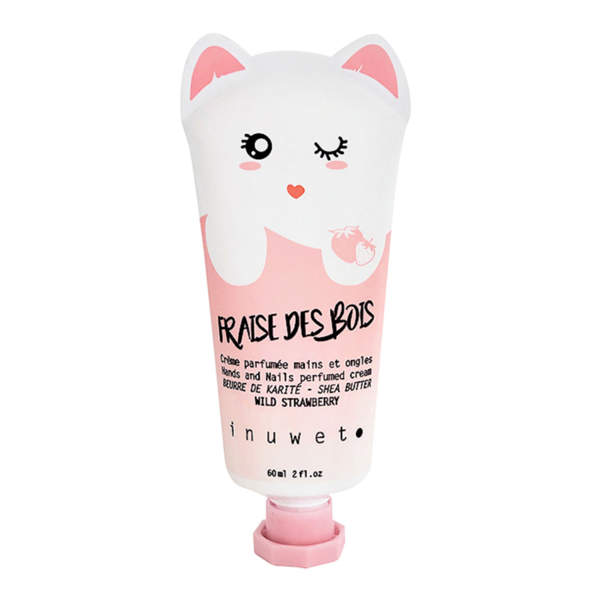 Inuwet - Créme Main Chat Fraise Des Bois Crème Mains Et Ongles Hydratante - Fraise Des Bois Tube 60 Ml