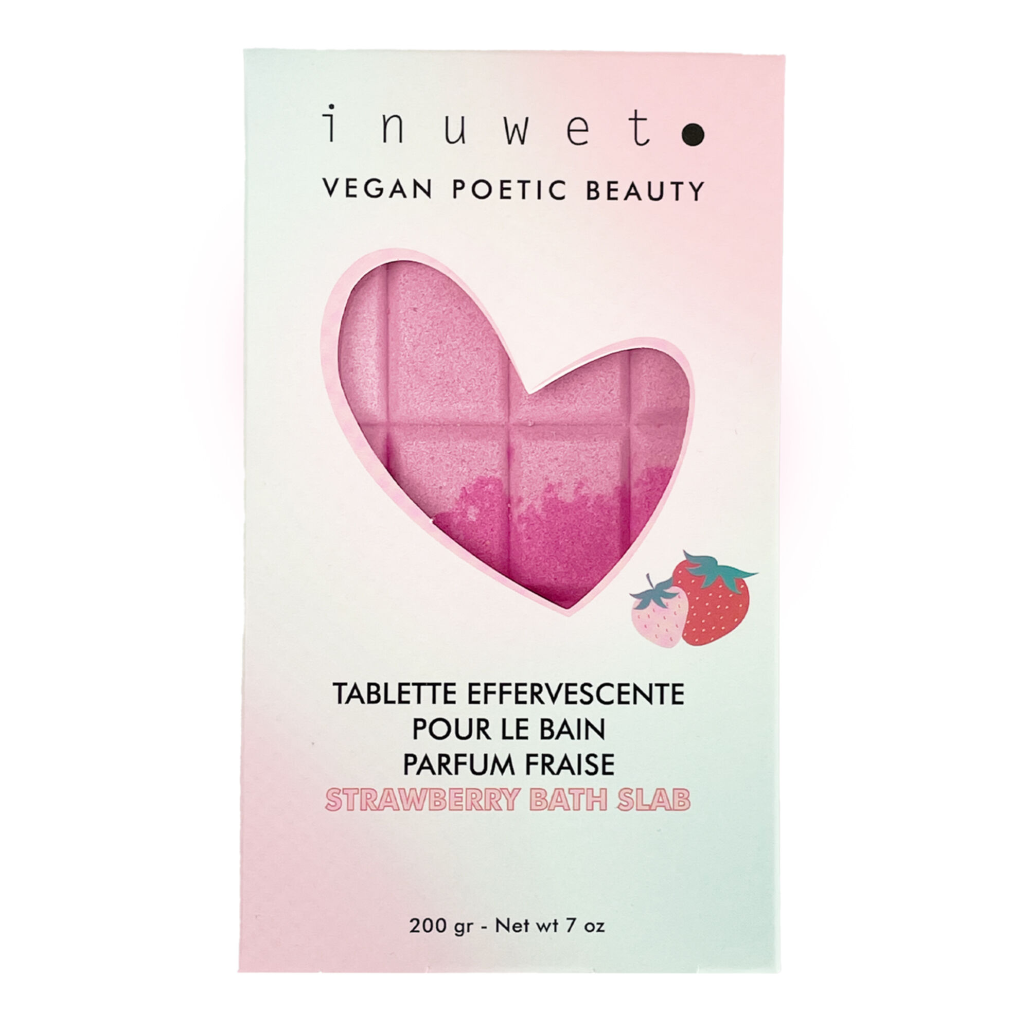Inuwet - Tablette De Bain Effervescente Fraise 200g