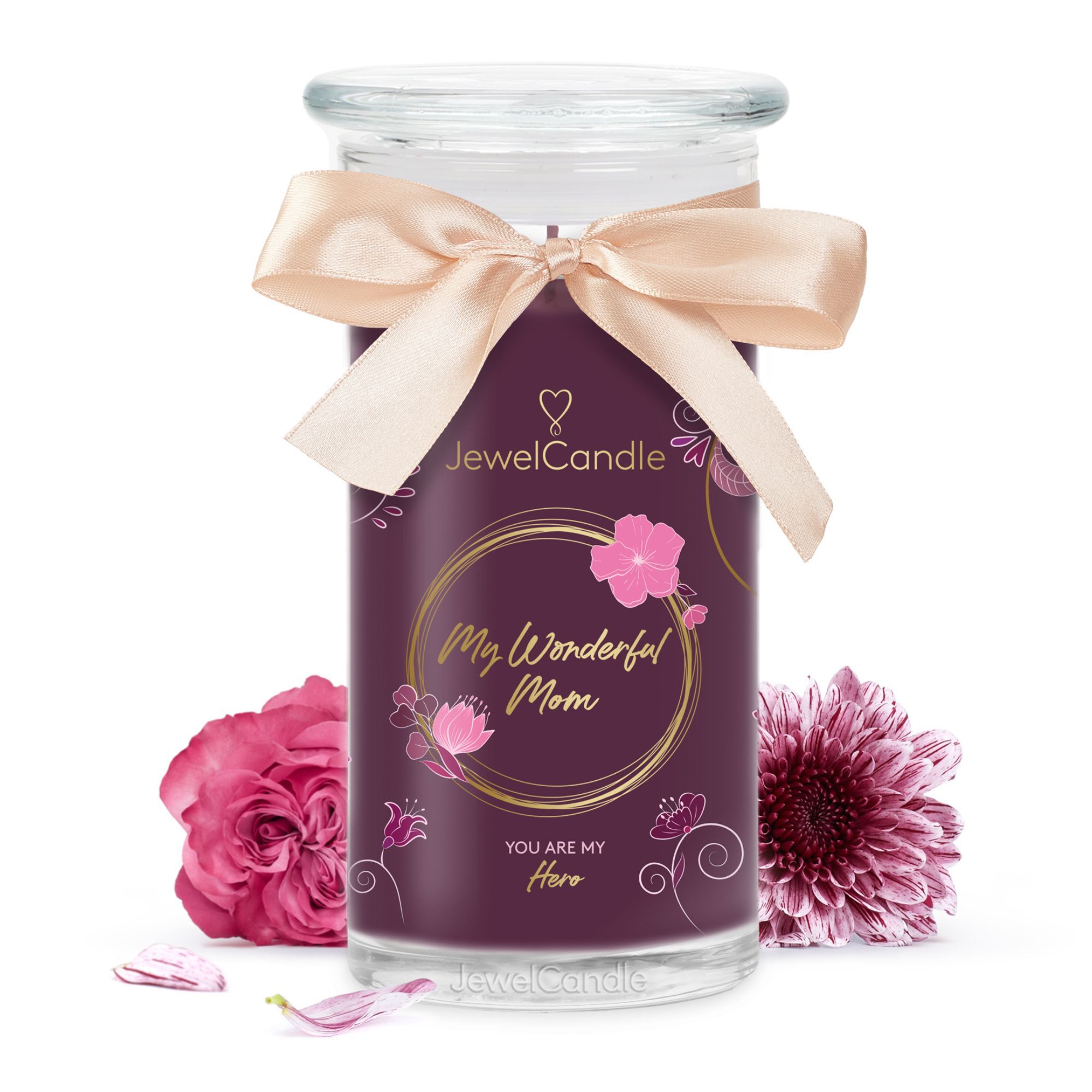 Jewel Candle - My Wonderful Mom Bougie Parfumée Avec Bijou En Argent Massif 925 Plaqué Or Collier