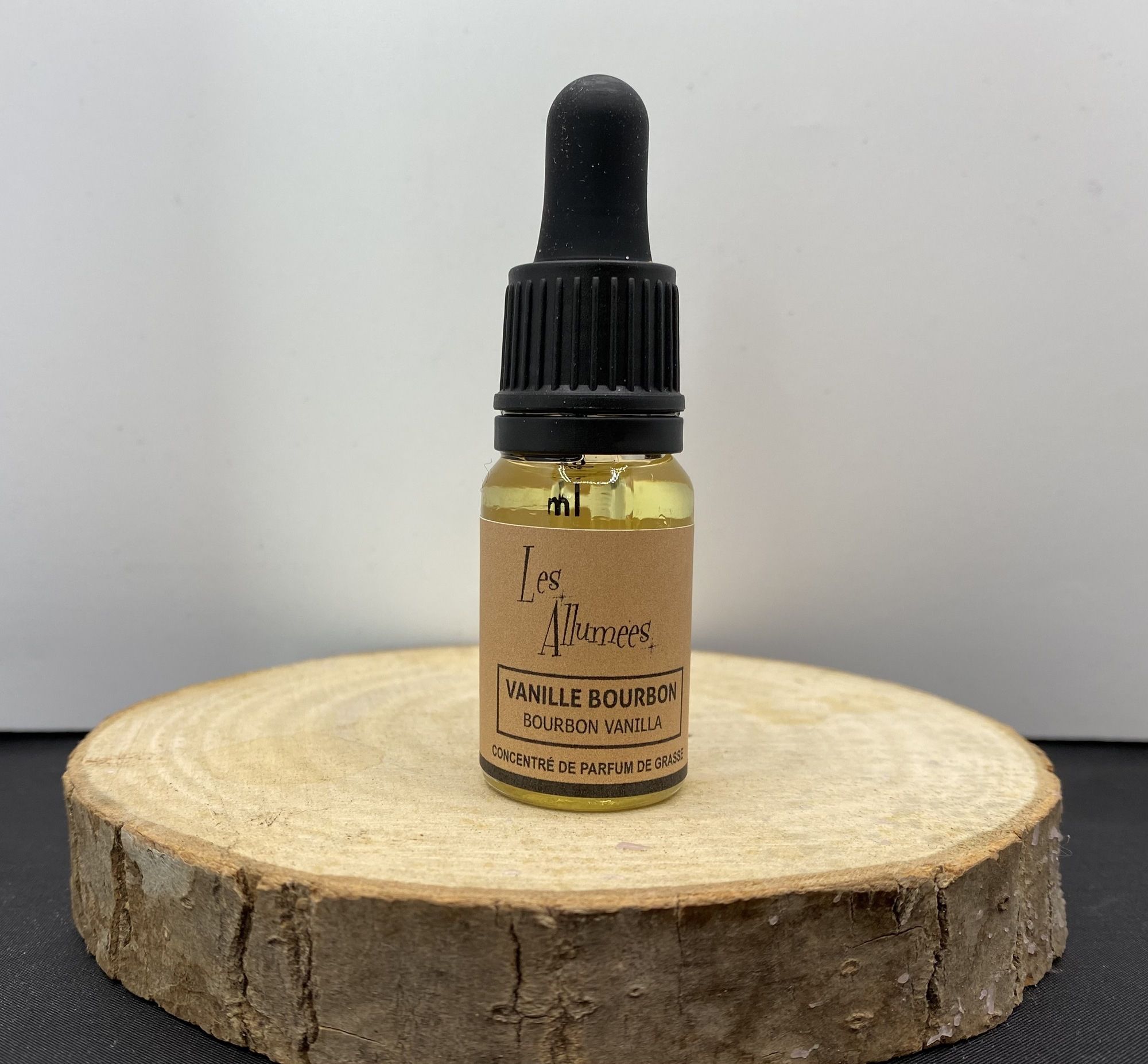 Les Allumées - Fiole Verre Pipette Bouchon Noir Parfum De Grasse Vanille Bourbon De Madagascar - 10ml