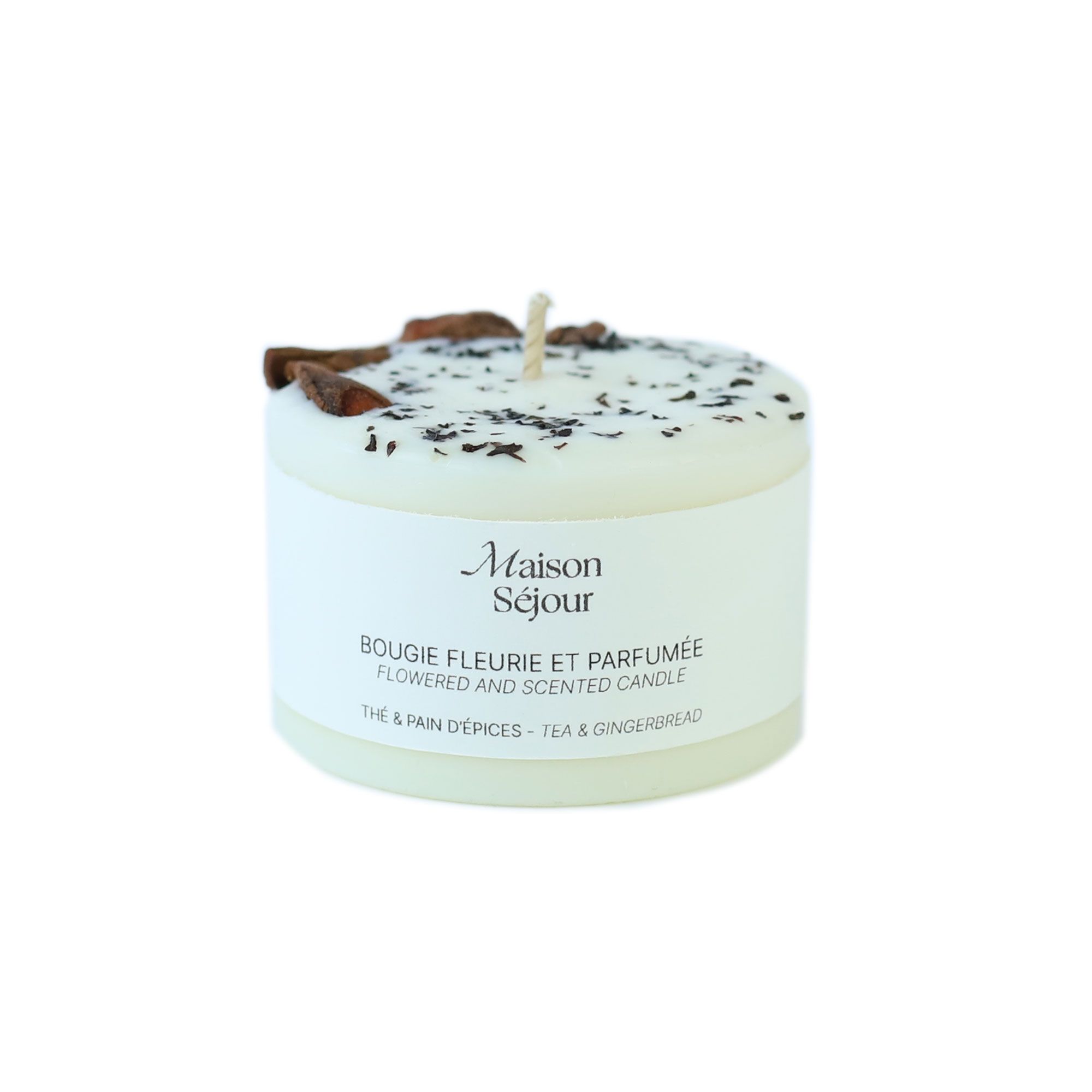 Maison Séjour - Thé & Pain D'épices Bougie Fleurie Et Parfumée 80g