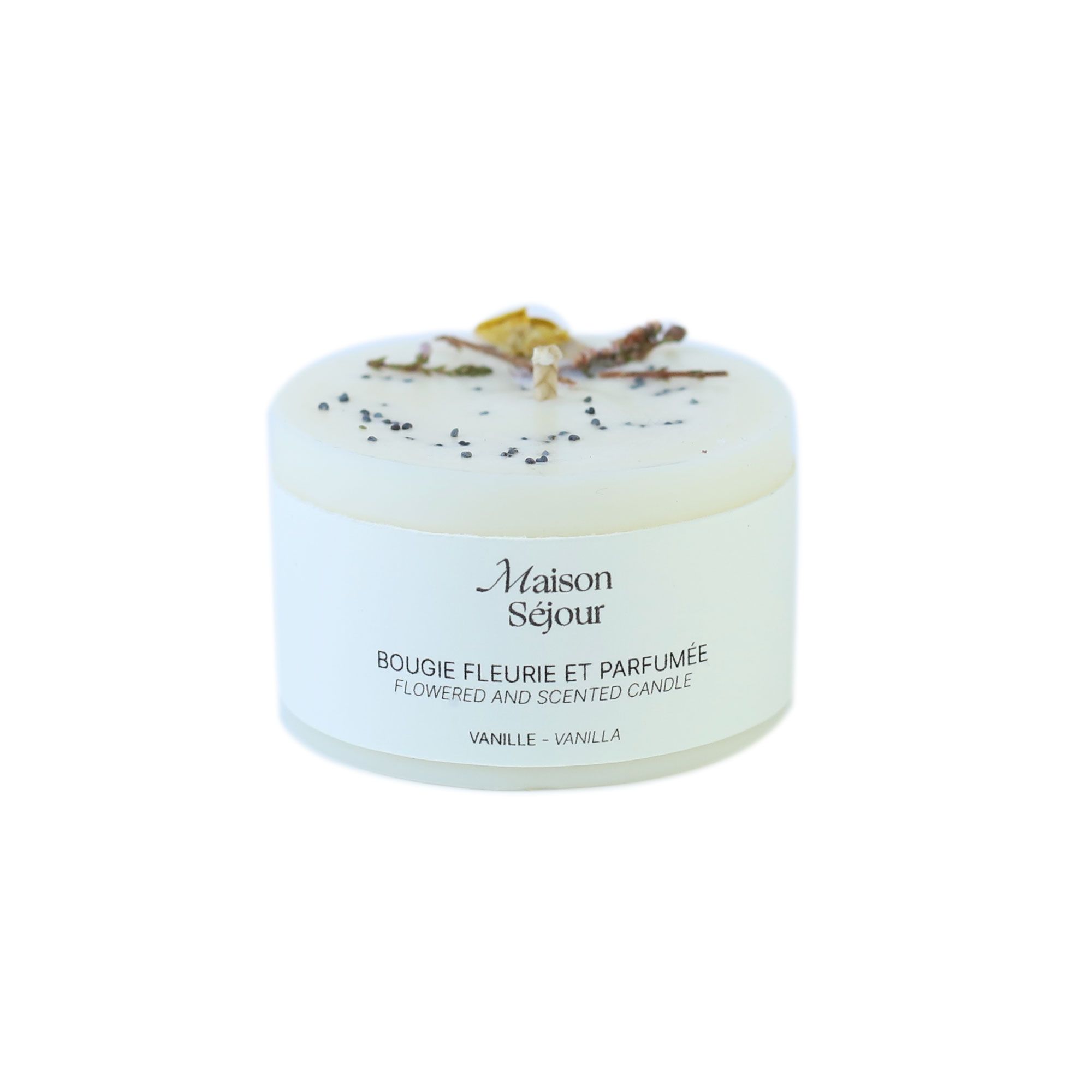 Maison Séjour - Vanille Bougie Fleurie Et Parfumée 80g