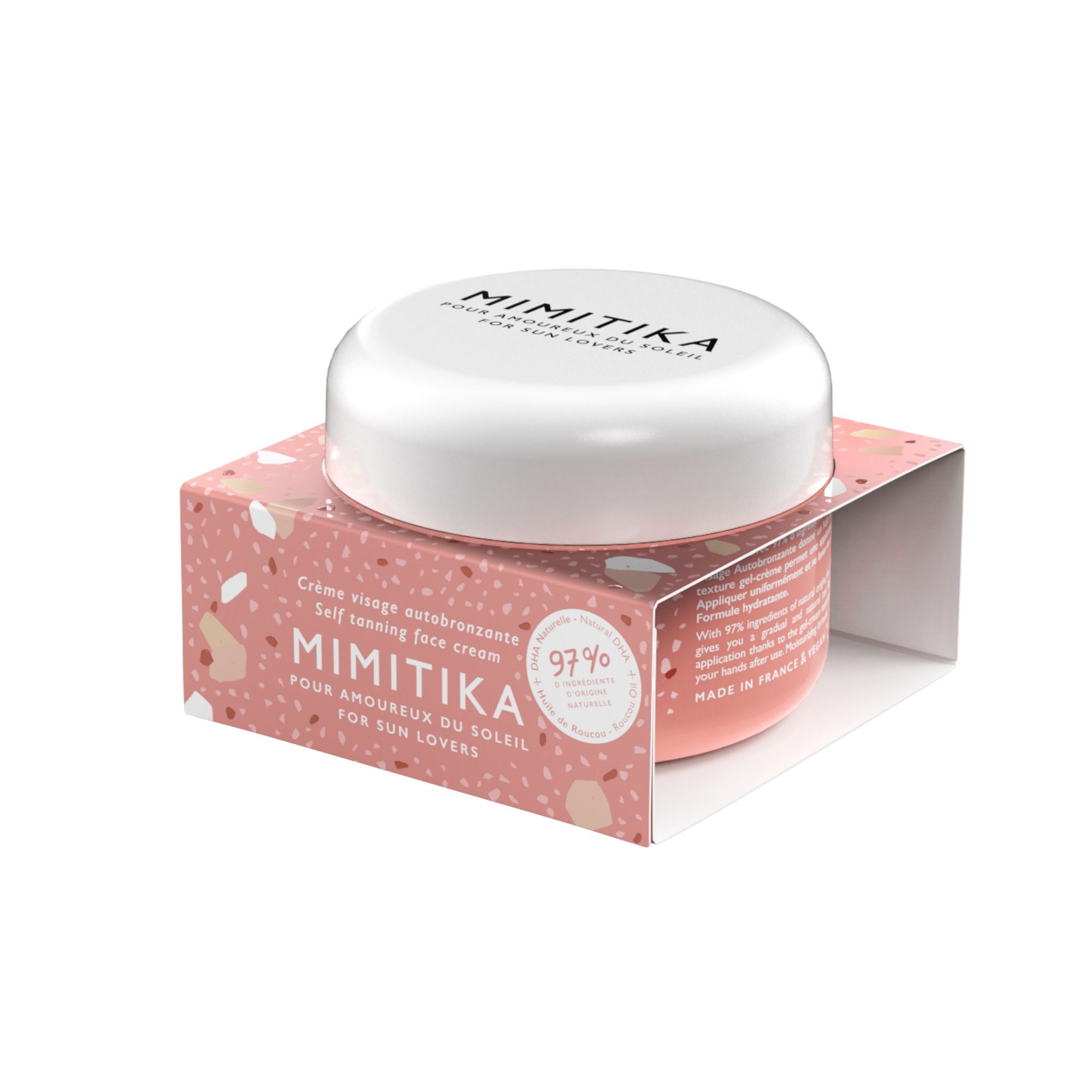 Mimitika - Crème Visage Autobronzante Dha Naturelle, Hydratante Et Antioxydante Pot 50gr