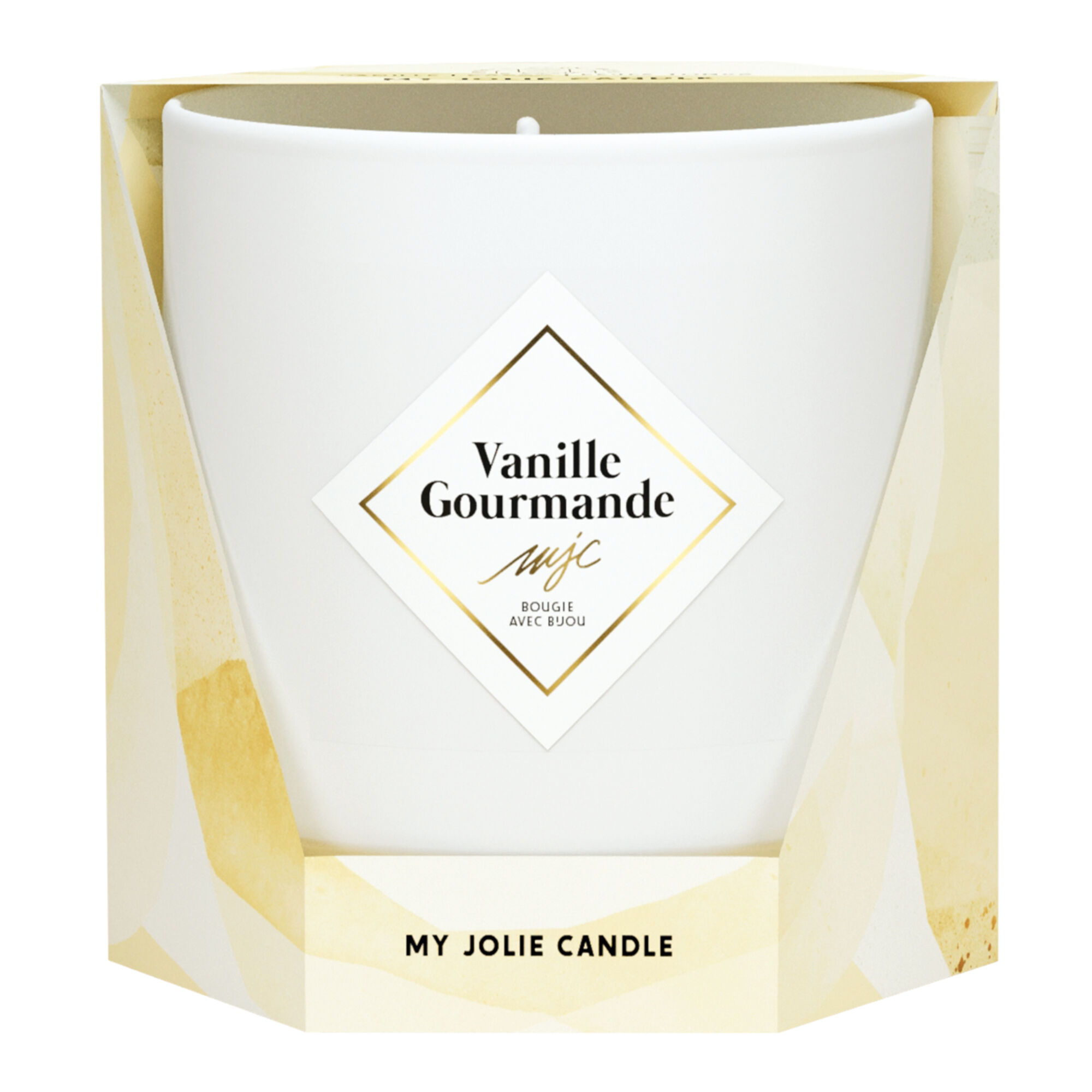 My Jolie Candle - Les Essentielles - Bougie Bijoux Parfumée Vanille Bracelet Billes Beiges