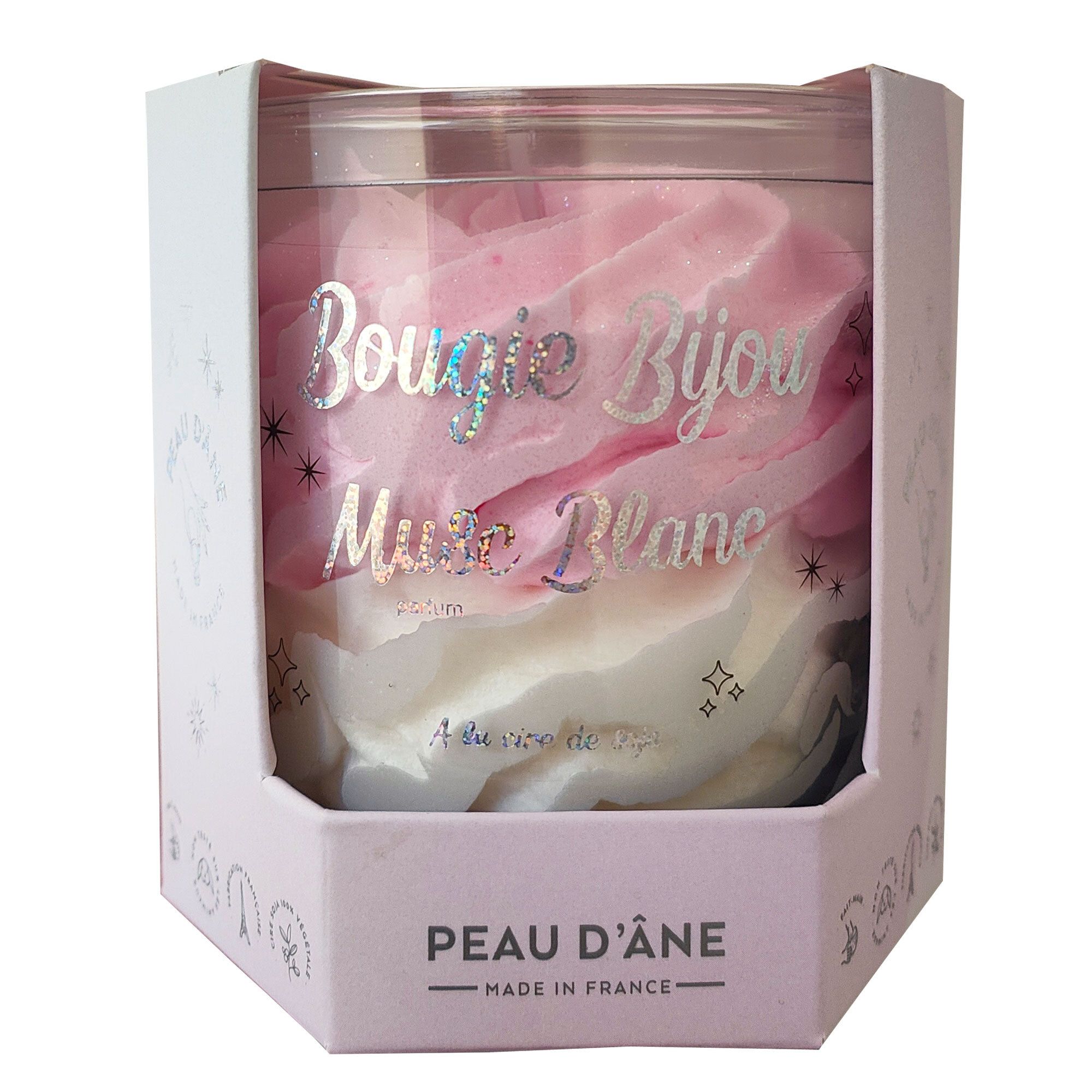 Peau D'ane - Bougie Chantilly Éphémère Musc Blanc Bougie Bijou Collier
