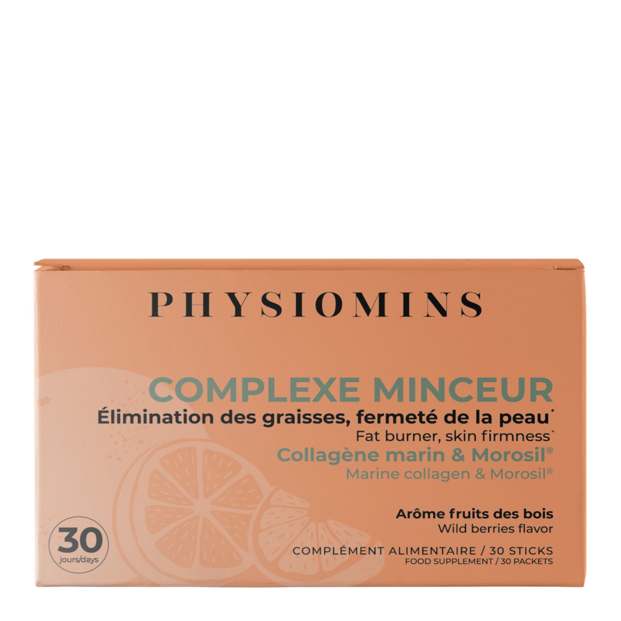 Physiomins - Complexe Minceur Élimination Des Graisses Et Fermeté De La Peau 30 Sticks