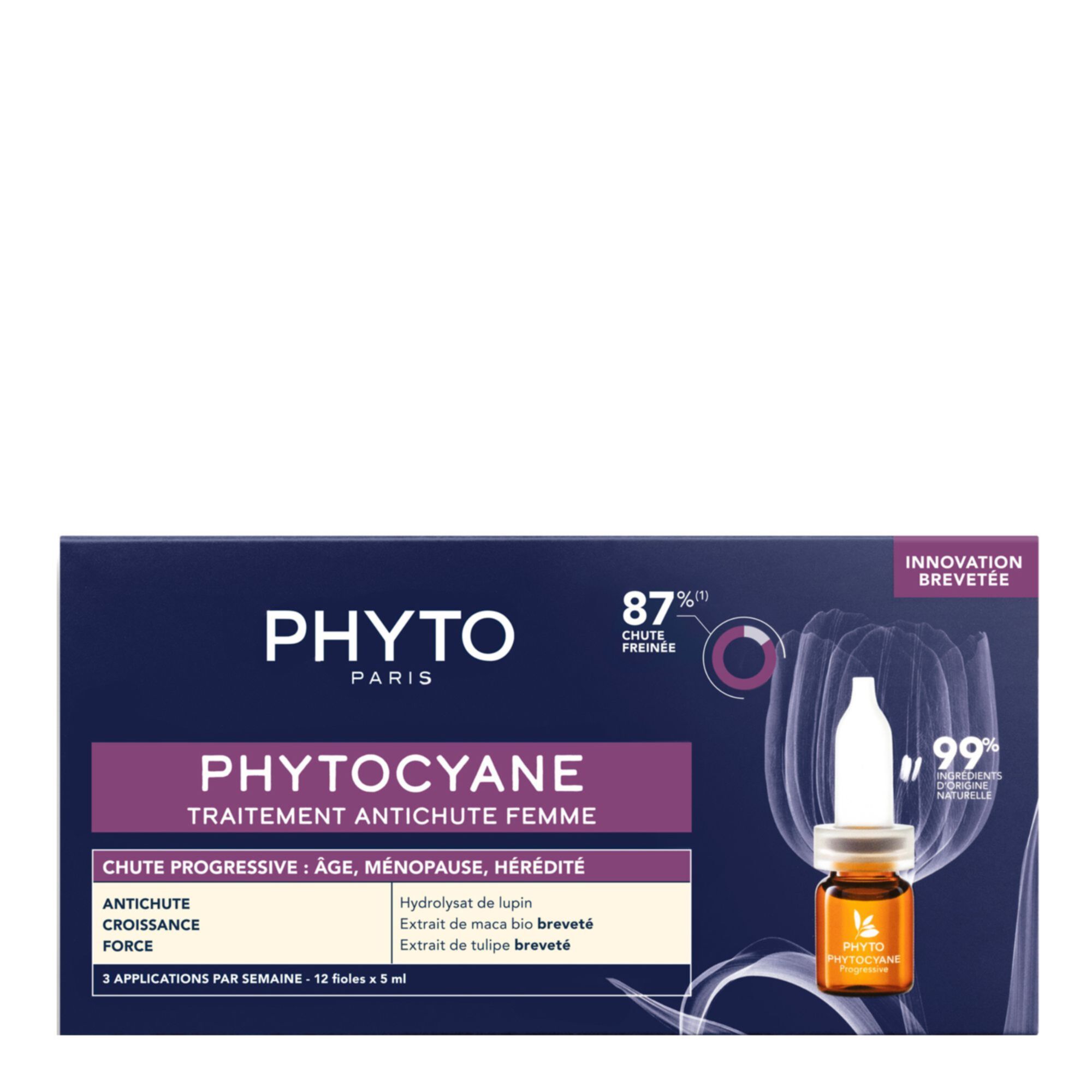 Traitement Cheveux Femme Antichute Chute Progressivephytocyane Phyto La Boîte De 12 Fioles De 5ml - vue 2