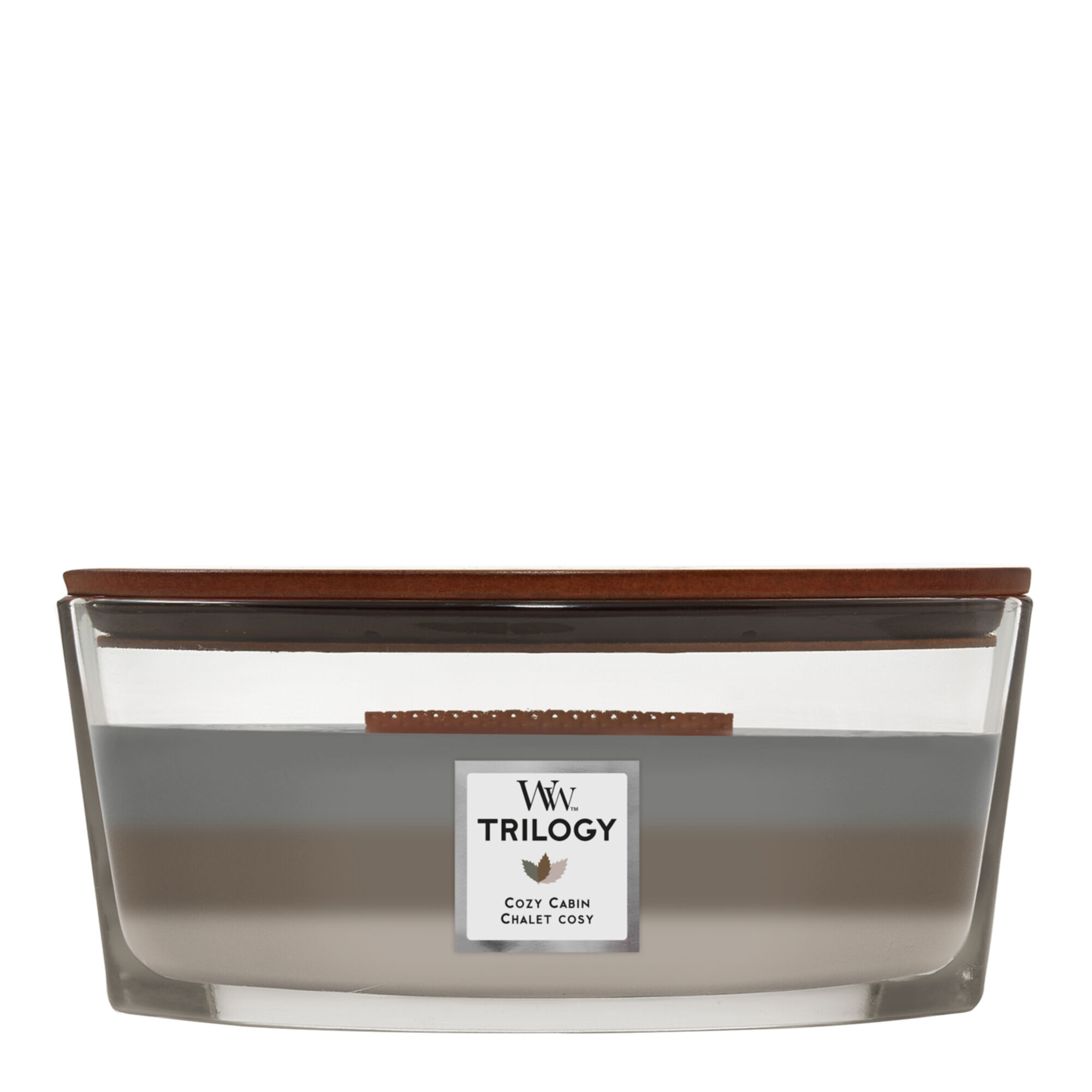 Woodwick - Trilogy - Chalet Cosy Bougie Parfumée Ellipse