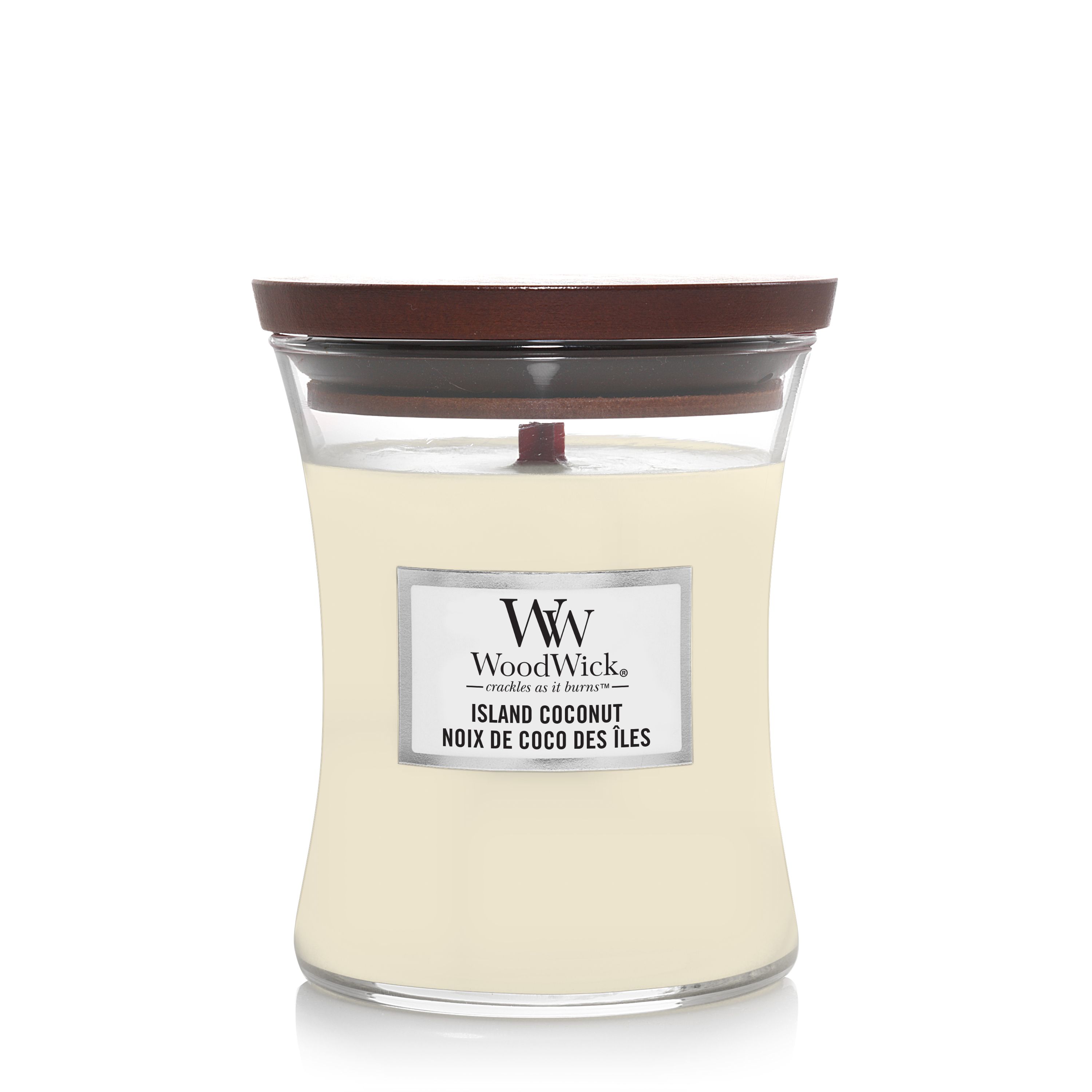 Woodwick - Noix De Coco Des Îles Bougie Parfumée Moyenne Jarre