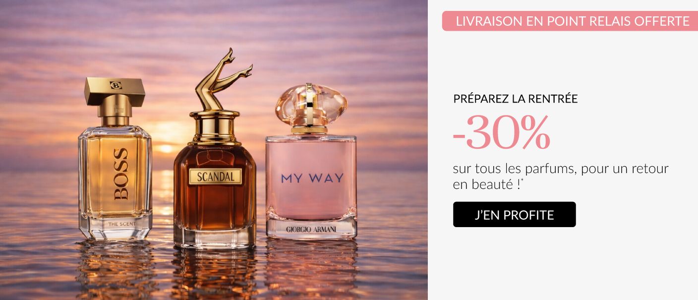 -30% sur tous les parfums, livraison en point relais offerte