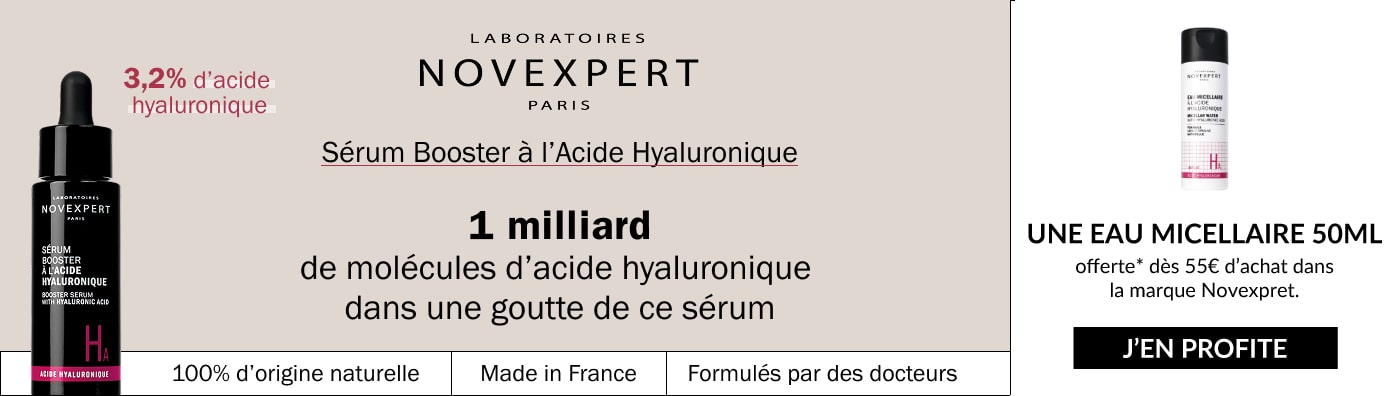 UNE EAU MICELLAIRE FORMAT VOYAGE offerte dès 55€ d’achat dans la gamme Novexpert* UNE EAU MICELLAIRE FORMAT VOYAGE offerte dès 55€ d’achat dans la gamme Novexpert*