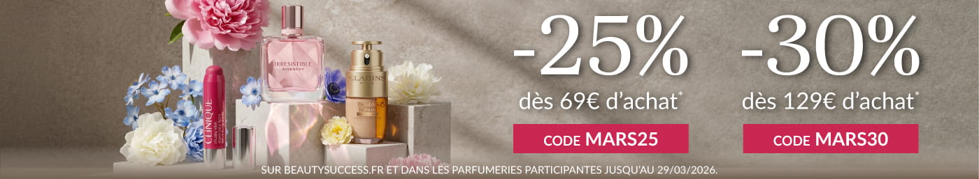 -25% dès 69€ d’achat code : MARS25 et -30% dès 129€ d’achat code : MARS30