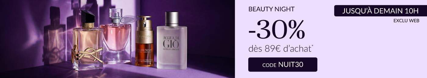-30% dès 89€ d'achat avec le code NUIT30