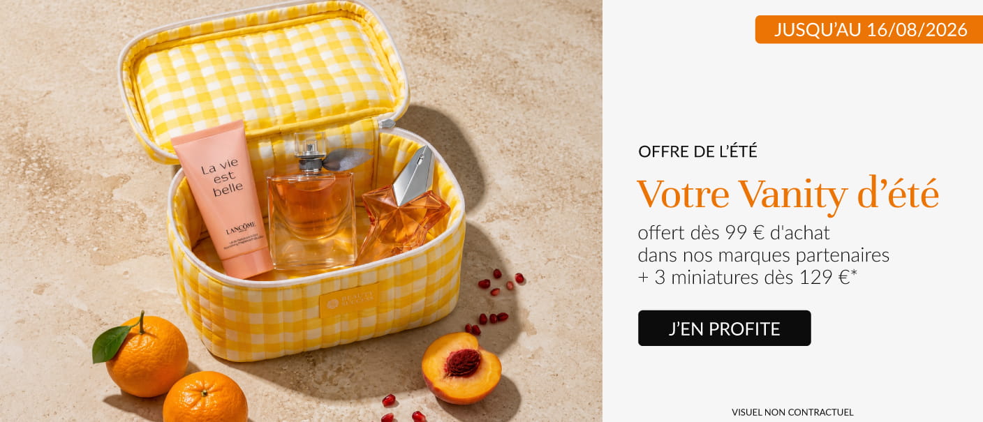 Un vanity offert d&egrave;s 99&euro; d&rsquo;achat et ses 3 miniatures offertes d&egrave;s 129&euro; d&rsquo;achat* dans nos marques partenaires