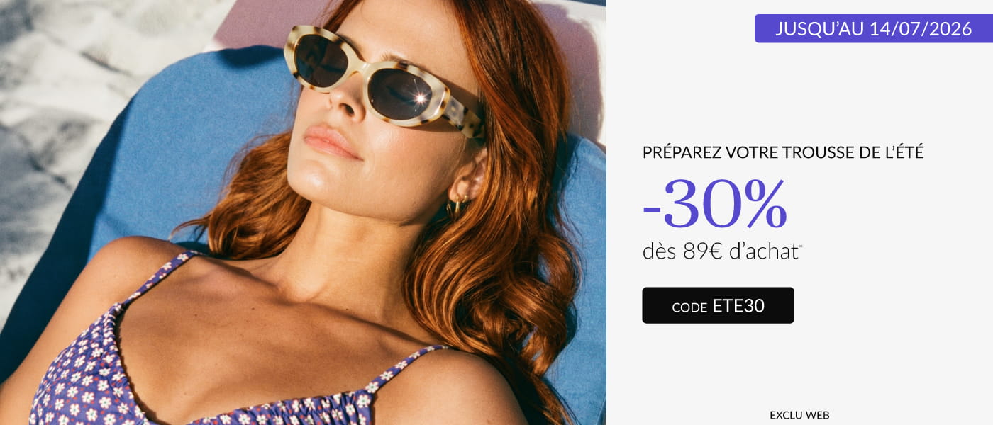 -30% dès 89€ d'achat avec le code ETE30