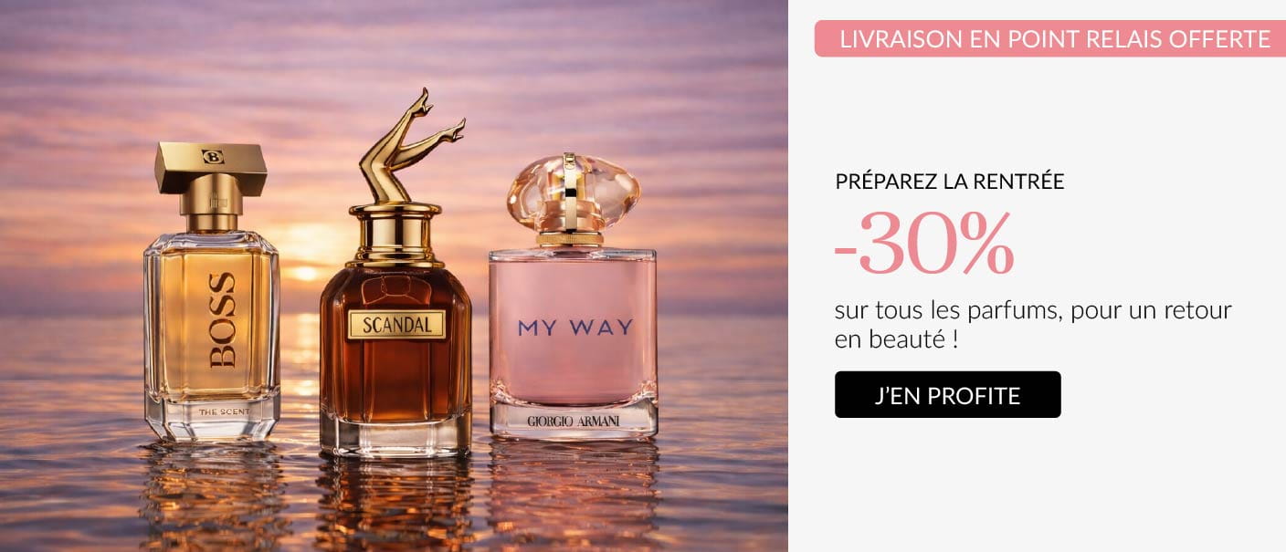 -30% sur les parfums, livraison en point relais offerte