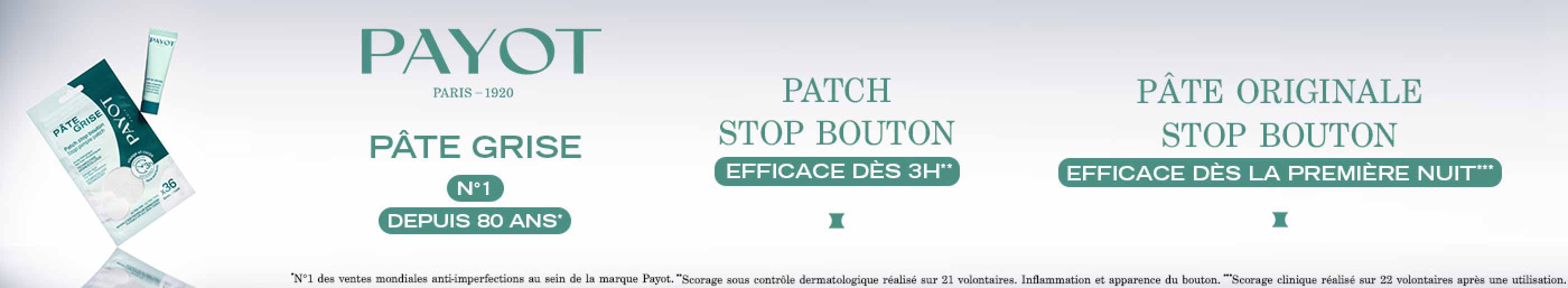 P&acirc;te Grise Patchs Stop Bouton Payot