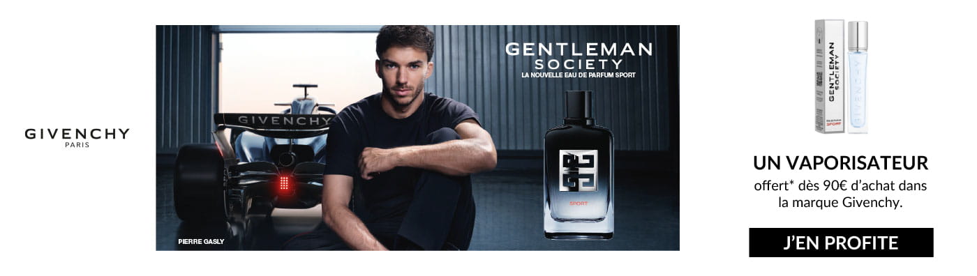 Un vaporisateur Gentleman Society Eau de Parfum Sport OFFERTE dès 90€ d’achat dans la marque Givenchy*
